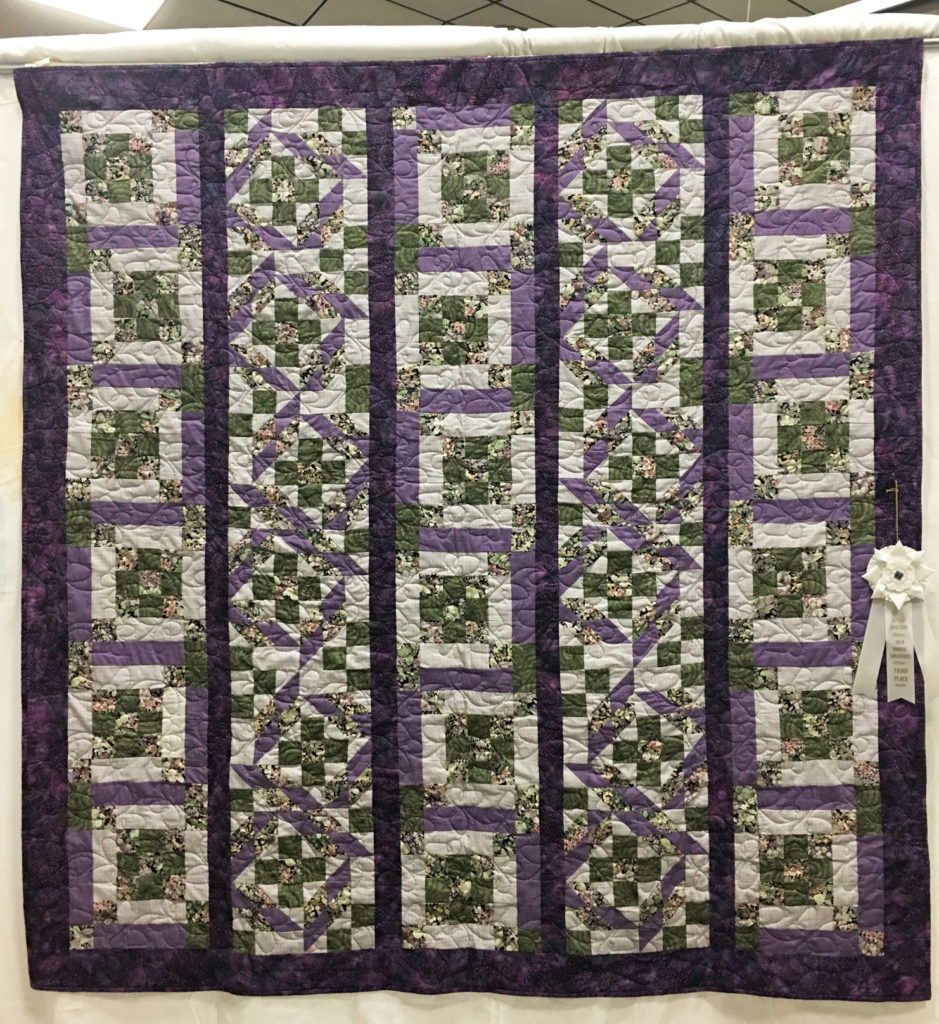 1405 “Plan ‘B’” by Norma Tipton, quilted by Frankie at WCCW, 3rd Place 2017 Mystery Quilt, 2018 Kitsap Quilt Show