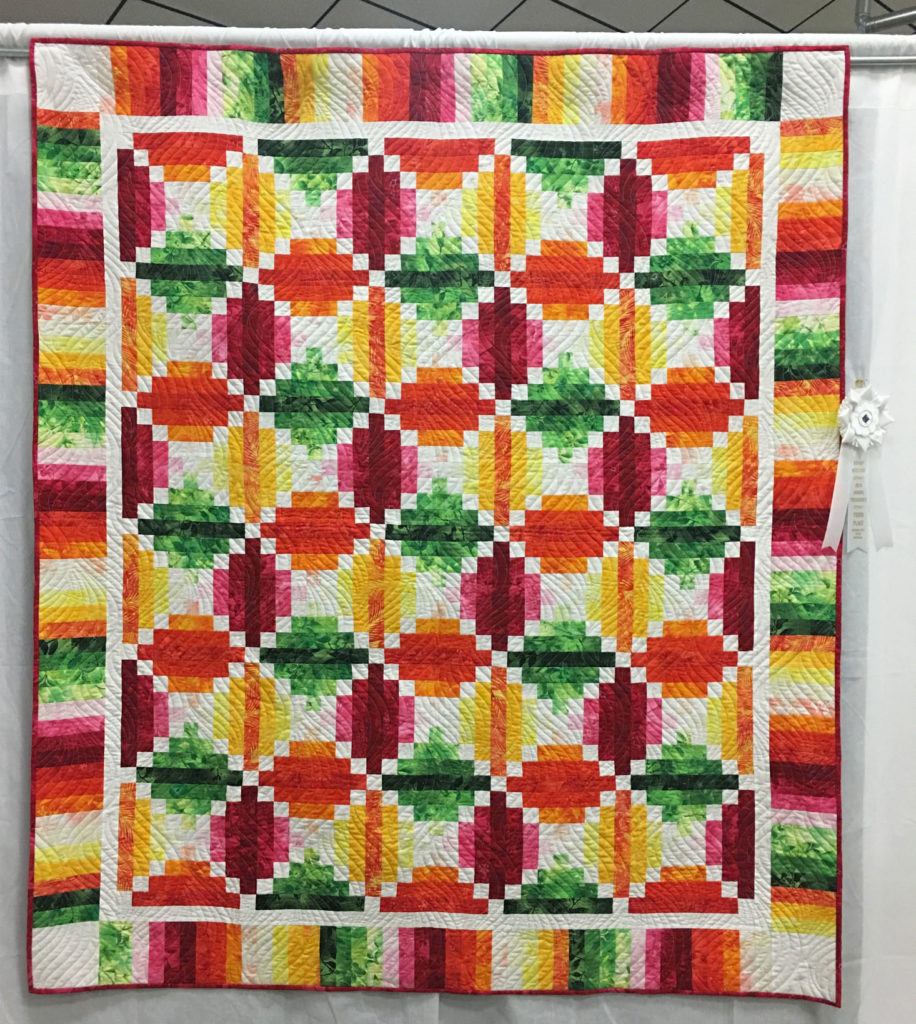 307 “Fruit Slices” by Marj Deupree, 3rd Place Med/Large Individual Quilt, 2018 Kitsap Quilt Show
