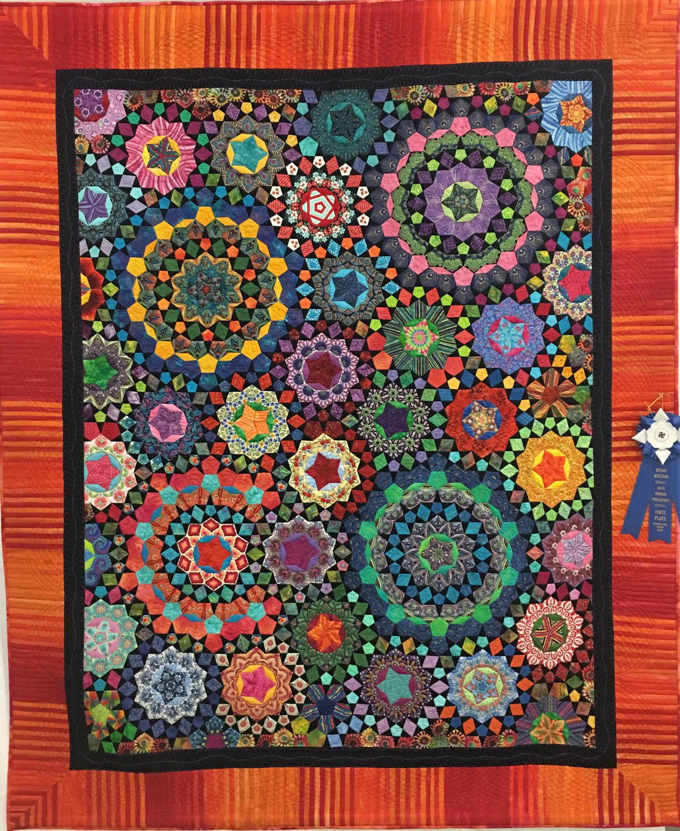 416 “A Passion for Color” made by Ann Trujillo, quilted by Celeste Alexander, 1st Place Med/Lg Group, 2018 Kitsap Quilt Show