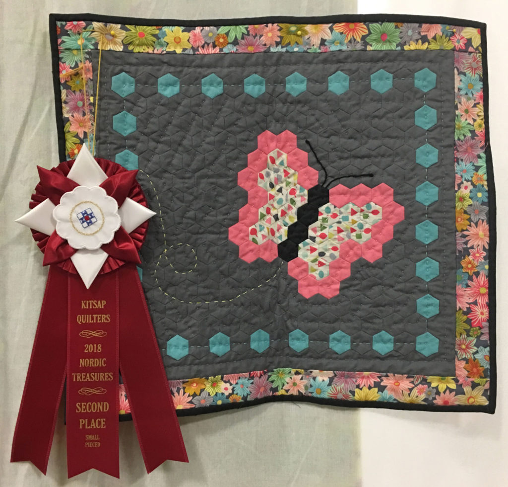 714 “Butterfly in Our Yard” by Marcie Mathis, 2nd Place Small Quilt, 2018 Kitsap Quilt Show