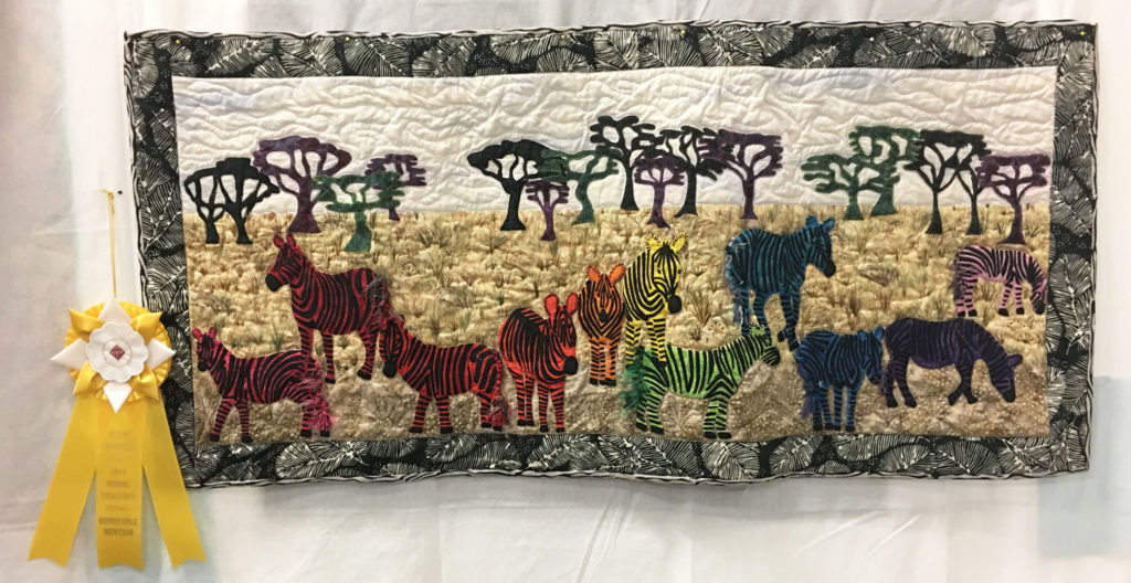 906 “If I was in Charge” by Carol Bracher, HM Art Quilt, 2018 Kitsap Quilt Show